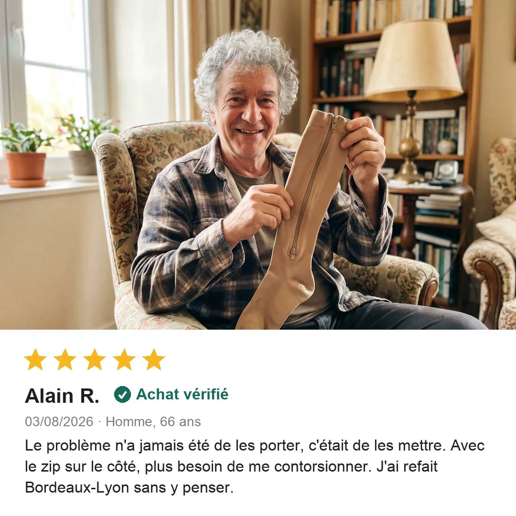 Bas de contention zippés