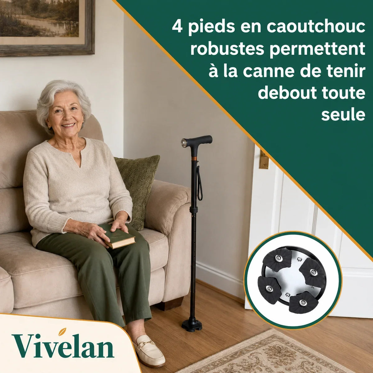 La canne d'appui Vivélan