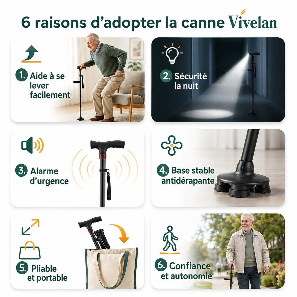 La canne d'appui Vivélan